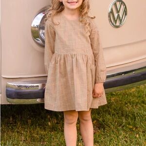 Plaid Symphony Natural Waist Woven Dress